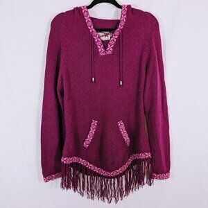 The Alpaca Connection Purple Hoodie with Tassels Size L